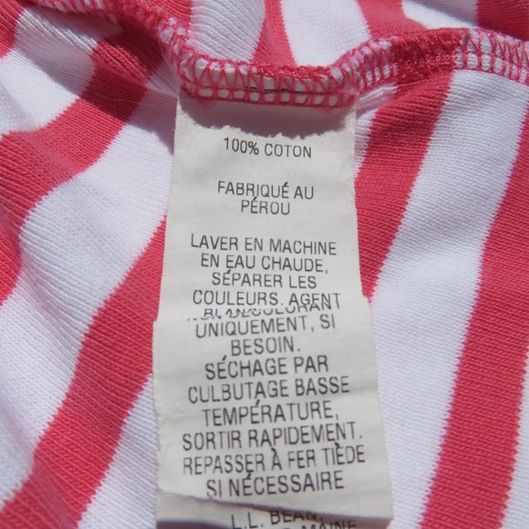 L.L. Bean Top Girls 6-7 Shirt 3/4 Sleeve Kids t-shirt Pink Stripes Cotton llbean - Picture 7 of 9